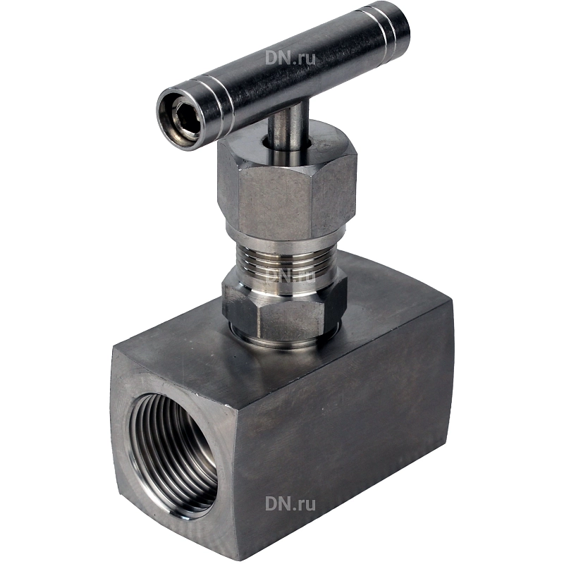 Клапан игольчатый VN3232M-T-Ht 1″ Ду25 Ру400 резьбовой, корпус - нержавеющая сталь 316, уплотнение - металл, с Т-образной рукояткой