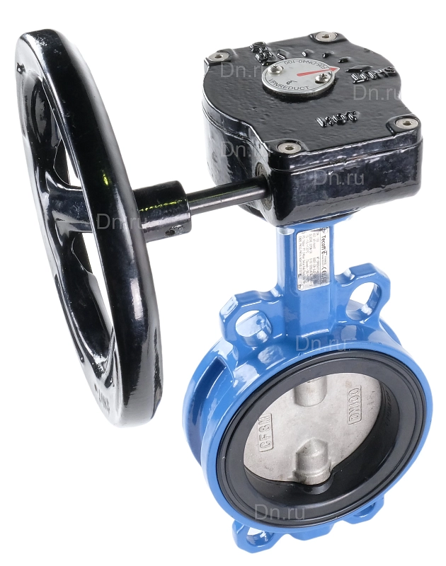 Затвор дисковый поворотный Tecofi VPI 4449-08 Ду125 Ру16 межфланцевый, корпус - ковкий чугун EN-GJS-500-7, диск - нержавеющая сталь CF8M, уплотнение - EPDM, с редуктором VPNREDUCT F07
