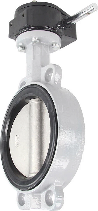 Затвор дисковый поворотный ABRA BUV-VF863D Ду125 Ру16 межфланцевый, корпус - чугун GG25, диск - нержавеющая сталь AISI 316, уплотнение - NBR, с редуктором