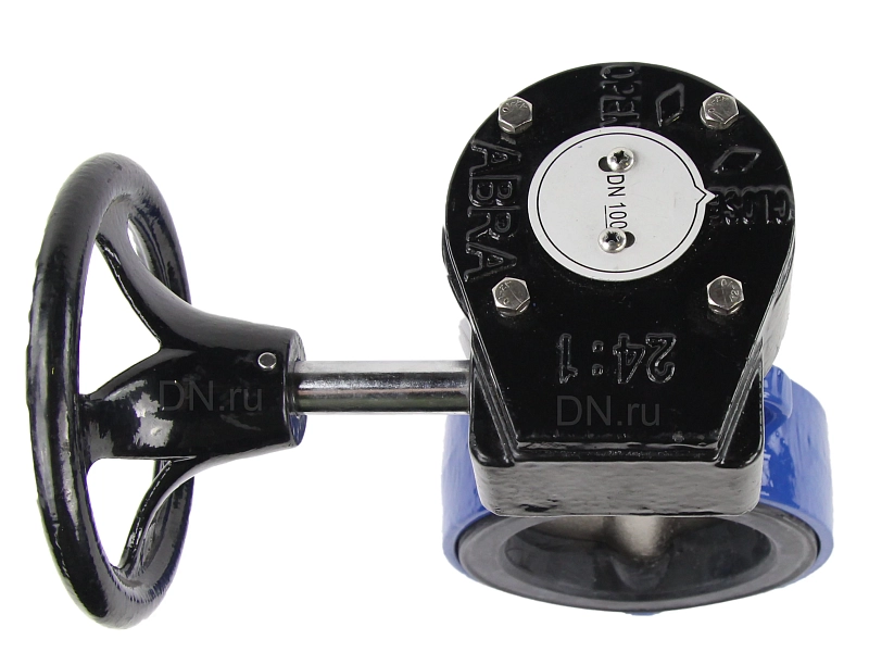 Затвор дисковый поворотный ABRA BUV-VF826D Ду500 Ру16 межфланцевый, корпус - чугун GG25, диск - чугун GGG-40, уплотнение - EPDM, с редуктором